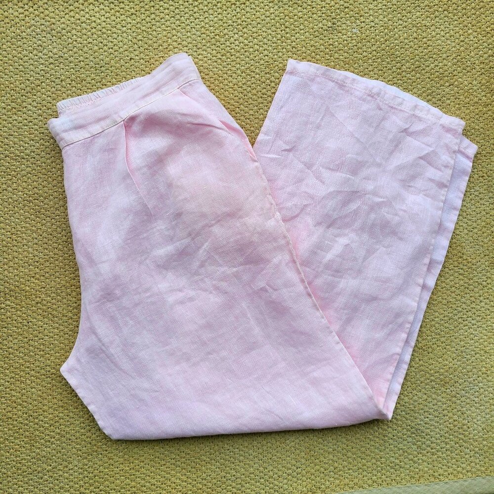 Angela Mara‎ Italy - 100% Linen Pink Pants